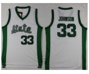 Michigan State Spartans #33 Magic Johnson White Throwback Basketball Stitched NCAA Jersey