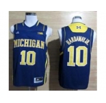 Michigan Wolverines Tim Hardaway Jr #10 Basketball Authentic Jerseys Navy Blue
