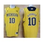 Michigan Wolverines Tim Hardaway Jr #10 Basketball Authentic Jerseys Yellow
