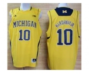 Michigan Wolverines Tim Hardaway Jr #10 Basketball Authentic Jerseys Yellow
