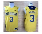 Michigan Wolverines Trey Burke #3 Big 10 Patch Basketball Authentic Yellow