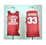 NBA NCAA Lower Merion High School Kobe Bryant #33 Red Throwback Jersey