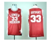 NBA NCAA Lower Merion High School Kobe Bryant #33 Red Throwback Jersey