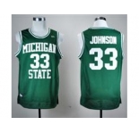 NBA NCAA Michigan State Spartans Earvin Magic Johnson #33 College Hardwood Legends Green