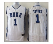 NCAA Duke Blue Devils #1 Irving White Basketball Stitched Jerseys