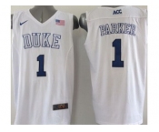 NCAA Duke Blue Devils #1 Jabari Parker White Basketball Stitched Jerseys