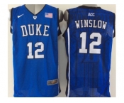 NCAA Duke Blue Devils #12 Justise Winslow Royal Blue Basketball Stitched Jerseys