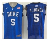 NCAA Duke Blue Devils #5 Tyus Jones Royal Blue Basketball Stitched Jerseys