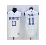 NCAA Men Kentucky Wildcats #11 John Wall White Basketball Stitched Jersey