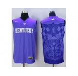 NCAA Men Kentucky Wildcats Blank Blue Basketball Stitched Jersey