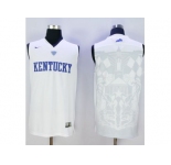 NCAA Men Kentucky Wildcats Blank White Basketball Stitched Jersey