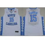 North Carolina #15 Vince Carter White Stitched NCAA Jersey