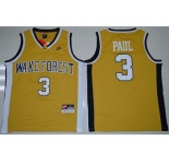 Wake Forest Demon Deacons #3 Chris Paul Gold Basketball Stitched NCAA Jersey
