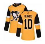 Adidas Pittsburgh Penguins #10 Ron Francis Premier Gold Alternate NHL Jersey