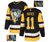 Adidas Pittsburgh Penguins #11 Jimmy Hayes Authentic Black Fashion Gold NHL Jersey