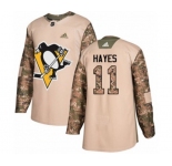Adidas Pittsburgh Penguins #11 Jimmy Hayes Authentic Camo Veterans Day Practice NHL Jersey