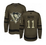 Adidas Pittsburgh Penguins #11 Jimmy Hayes Authentic Green Salute to Service NHL Jersey