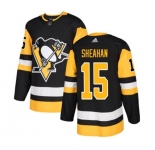 Adidas Pittsburgh Penguins #15 Riley Sheahan Authentic Black Home NHL Jersey