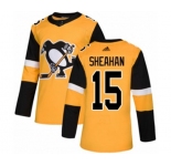 Adidas Pittsburgh Penguins #15 Riley Sheahan Authentic Gold Alternate NHL Jersey
