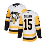 Adidas Pittsburgh Penguins #15 Riley Sheahan Authentic White Away NHL Jersey