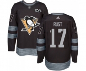 Adidas Pittsburgh Penguins #17 Bryan Rust Authentic Black 1917-2017 100th Anniversary NHL Jersey