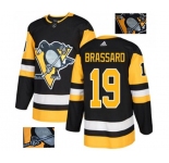 Adidas Pittsburgh Penguins #19 Derick Brassard Authentic Black Fashion Gold NHL Jersey