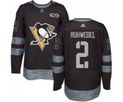 Adidas Pittsburgh Penguins #2 Chad Ruhwedel Authentic Black 1917-2017 100th Anniversary NHL Jersey