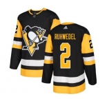 Adidas Pittsburgh Penguins #2 Chad Ruhwedel Authentic Black Home NHL Jersey