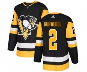 Adidas Pittsburgh Penguins #2 Chad Ruhwedel Authentic Black Home NHL Jersey
