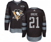 Adidas Pittsburgh Penguins #21 Michel Briere Authentic Black 1917-2017 100th Anniversary NHL Jersey