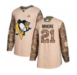 Adidas Pittsburgh Penguins #21 Michel Briere Authentic Camo Veterans Day Practice NHL Jersey