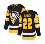Adidas Pittsburgh Penguins #22 Matt Hunwick Authentic Black Home NHL Jersey