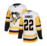 Adidas Pittsburgh Penguins #22 Matt Hunwick Authentic White Away NHL Jersey