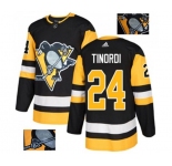 Adidas Pittsburgh Penguins #24 Jarred Tinordi Authentic Black Fashion Gold NHL Jersey