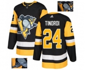 Adidas Pittsburgh Penguins #24 Jarred Tinordi Authentic Black Fashion Gold NHL Jersey