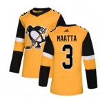 Adidas Pittsburgh Penguins #3 Olli Maatta Premier Gold Alternate NHL Jersey