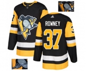 Adidas Pittsburgh Penguins #37 Carter Rowney Authentic Black Fashion Gold NHL Jersey