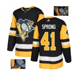 Adidas Pittsburgh Penguins #41 Daniel Sprong Authentic Black Fashion Gold NHL Jersey