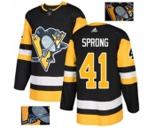 Adidas Pittsburgh Penguins #41 Daniel Sprong Authentic Black Fashion Gold NHL Jersey