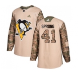 Adidas Pittsburgh Penguins #41 Daniel Sprong Authentic Camo Veterans Day Practice NHL Jersey