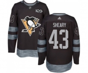 Adidas Pittsburgh Penguins #43 Conor Sheary Authentic Black 1917-2017 100th Anniversary NHL Jersey