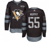 Adidas Pittsburgh Penguins #55 Larry Murphy Authentic Black 1917-2017 100th Anniversary NHL Jersey