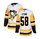 Adidas Pittsburgh Penguins #58 Kris Letang Authentic White Away NHL Jersey