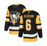 Adidas Pittsburgh Penguins #6 Jamie Oleksiak Authentic Black Home NHL Jersey