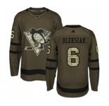 Adidas Pittsburgh Penguins #6 Jamie Oleksiak Authentic Green Salute to Service NHL Jersey