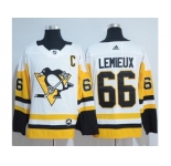 Adidas Pittsburgh Penguins #66 Mario Lemieux White Road Authentic Stitched NHL Jersey