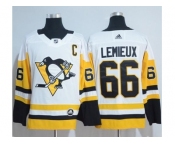 Adidas Pittsburgh Penguins #66 Mario Lemieux White Road Authentic Stitched NHL Jersey