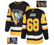 Adidas Pittsburgh Penguins #68 Jaromir Jagr Authentic Black Fashion Gold NHL Jersey
