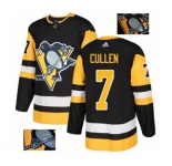 Adidas Pittsburgh Penguins #7 Matt Cullen Authentic Black Fashion Gold NHL Jersey