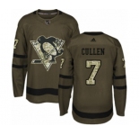 Adidas Pittsburgh Penguins #7 Matt Cullen Authentic Green Salute to Service NHL Jersey